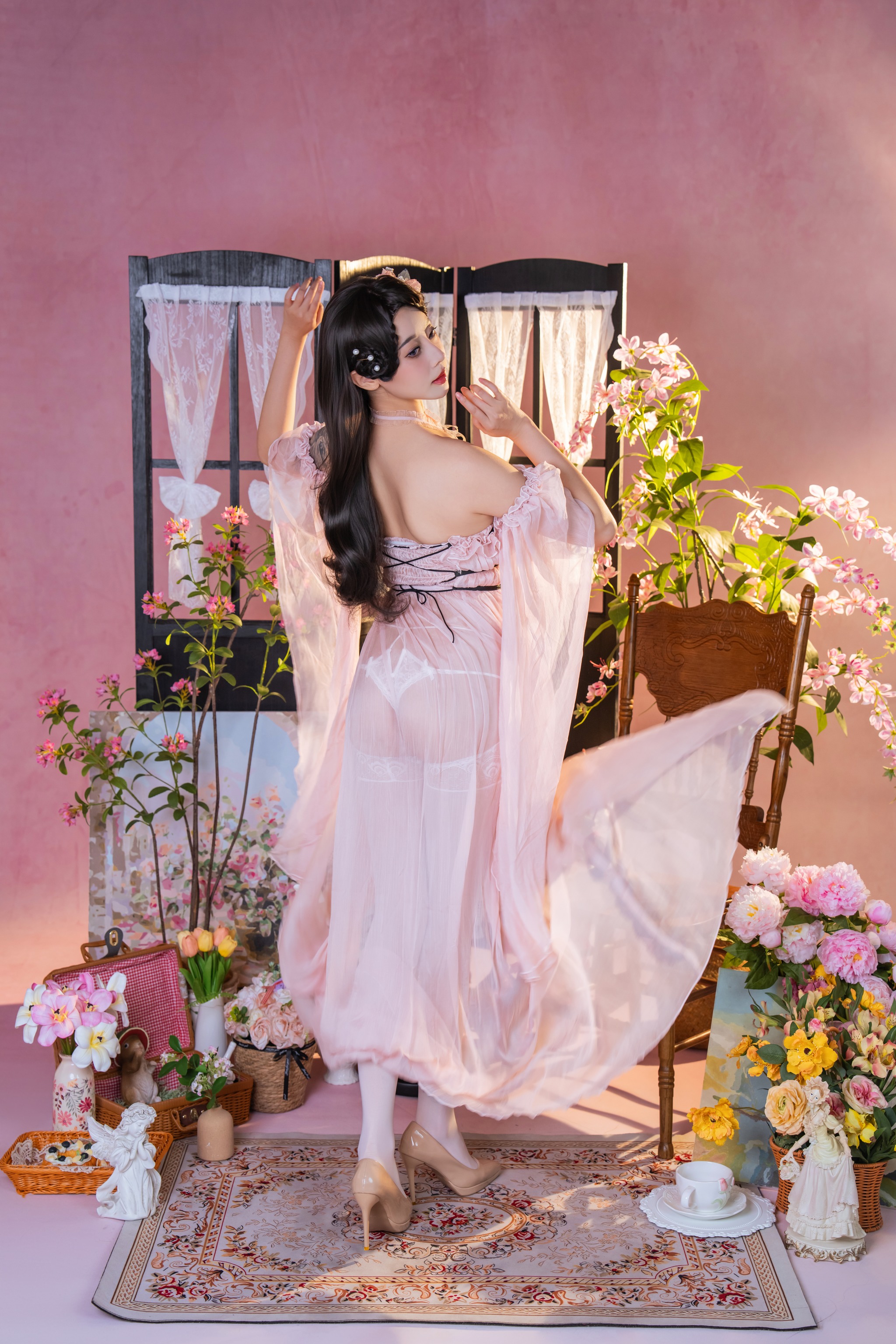 图片[1]-奈汐酱nice – NO.140 粉红茶事[78P]-XikXak